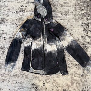 The North Face Black and White Jacket with Purple Accents